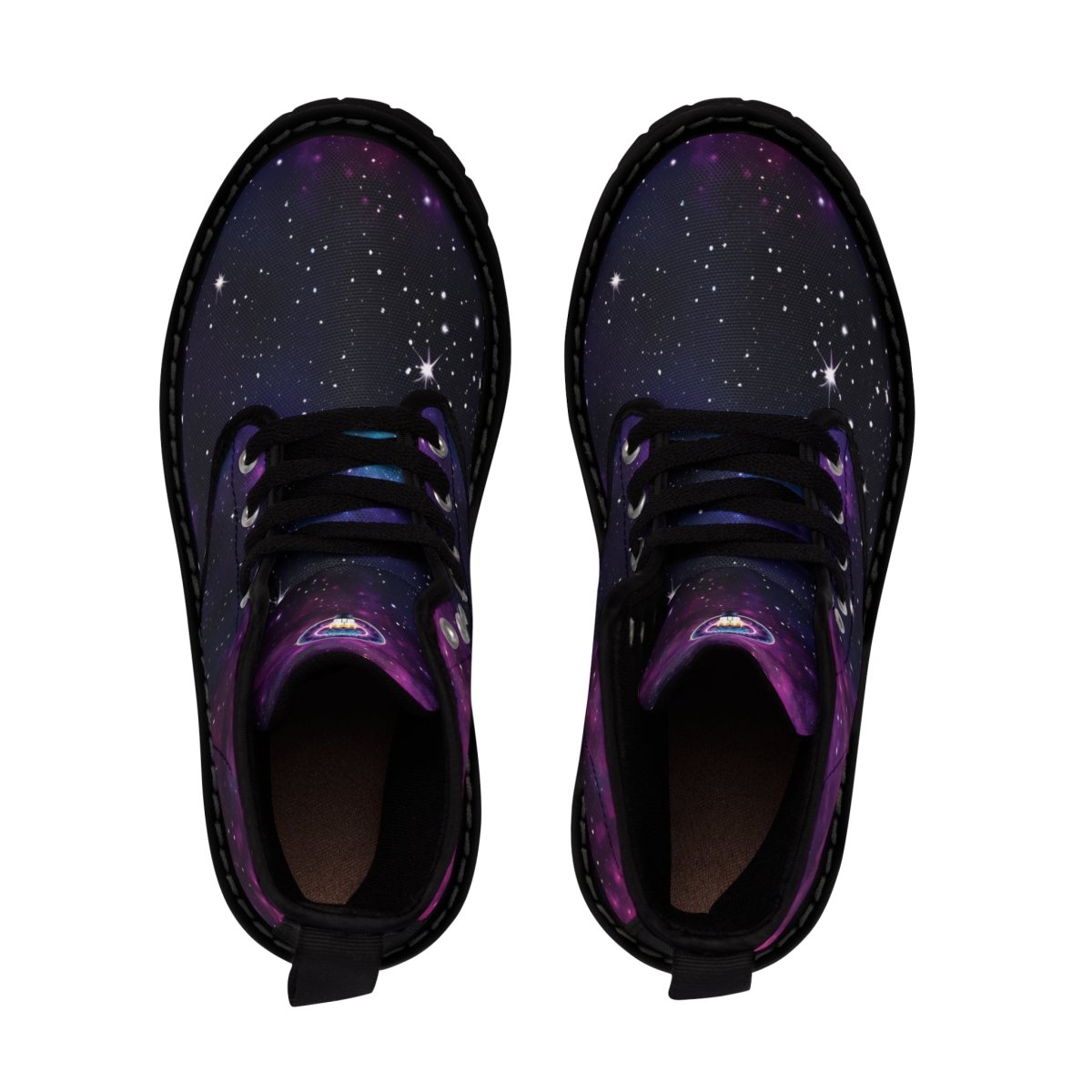 Dark Cosmic Canvas Women's Boots - MindLight Apparel - Dark Cosmic Canvas Women's Boots - US 6.5 - Black sole -