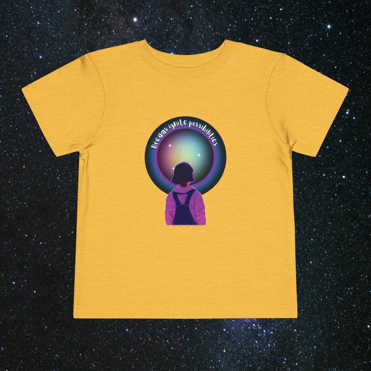 'Dream Big' Possibilities - Toddler Jersey Tee - MindLight Apparel - 'Dream Big' Possibilities - Toddler Jersey Tee - Heather Yellow Gold - 2T -