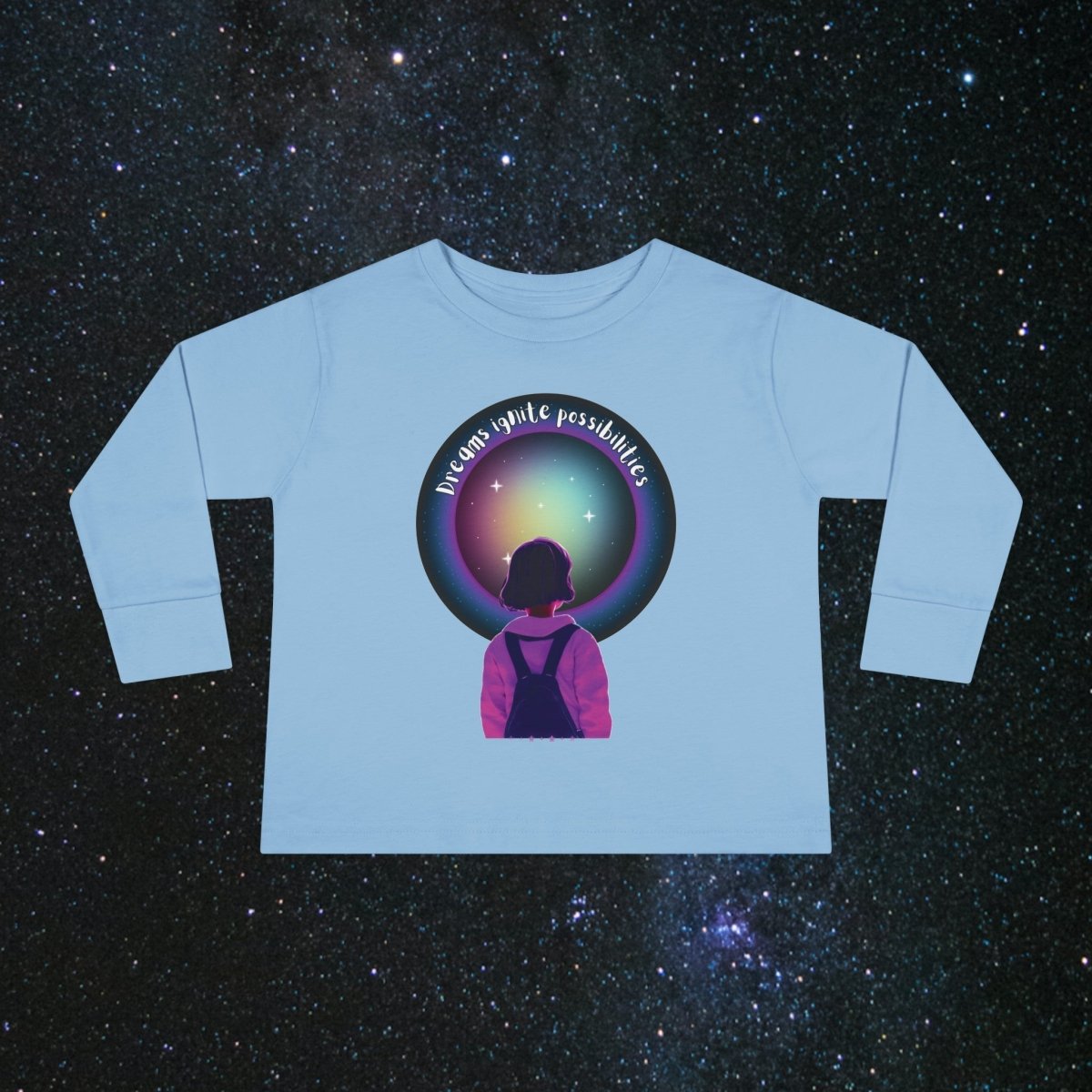 'Dream Big' Possibilities - Toddler Long Sleeve Tee - MindLight Apparel - 'Dream Big' Possibilities - Toddler Long Sleeve Tee - Light Blue - 2T -