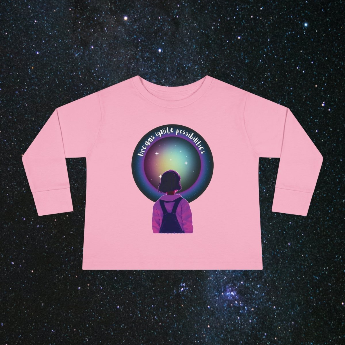 'Dream Big' Possibilities - Toddler Long Sleeve Tee - MindLight Apparel - 'Dream Big' Possibilities - Toddler Long Sleeve Tee - Pink - 2T -