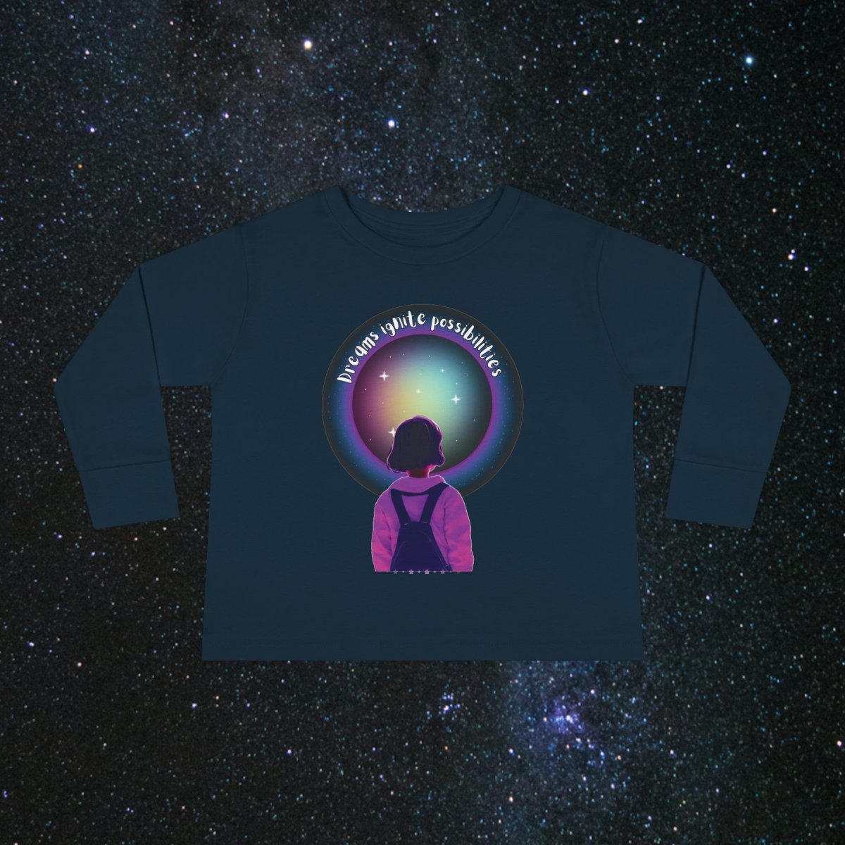 'Dream Big' Possibilities - Toddler Long Sleeve Tee - MindLight Apparel - 'Dream Big' Possibilities - Toddler Long Sleeve Tee - Navy - 2T -