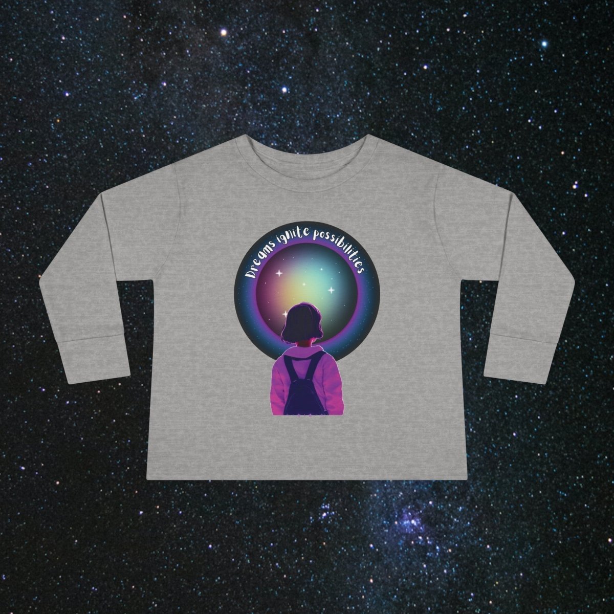 'Dream Big' Possibilities - Toddler Long Sleeve Tee - MindLight Apparel - 'Dream Big' Possibilities - Toddler Long Sleeve Tee - Heather - 2T -