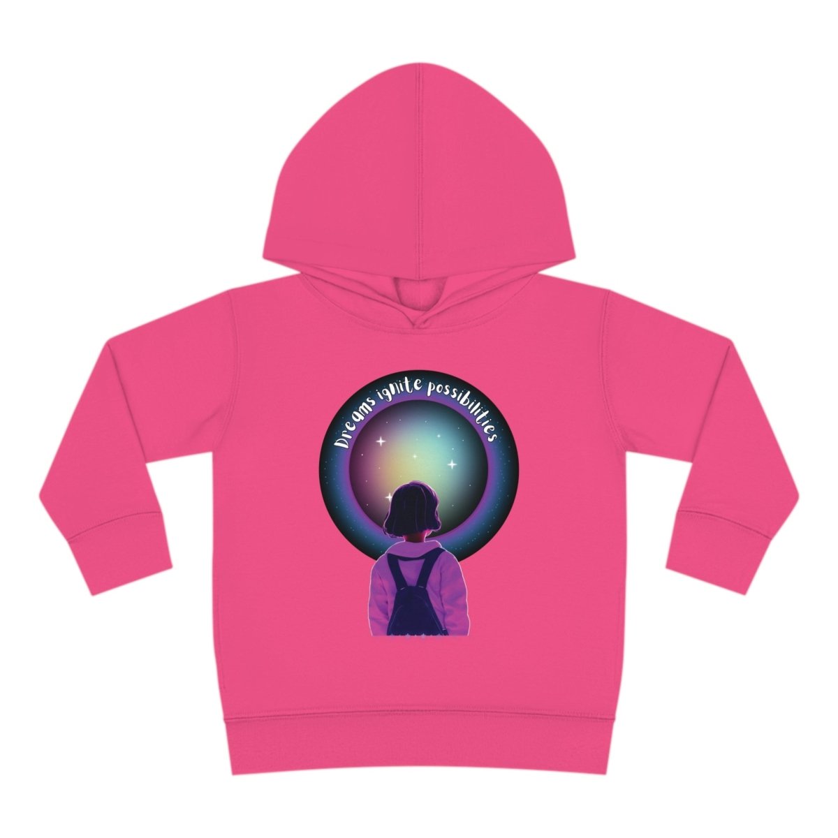 'Dream Big' Possibilities - Toddler Pullover Fleece Hoodie - MindLight Apparel - 'Dream Big' Possibilities - Toddler Pullover Fleece Hoodie - Vintage Hot Pink - 2T -