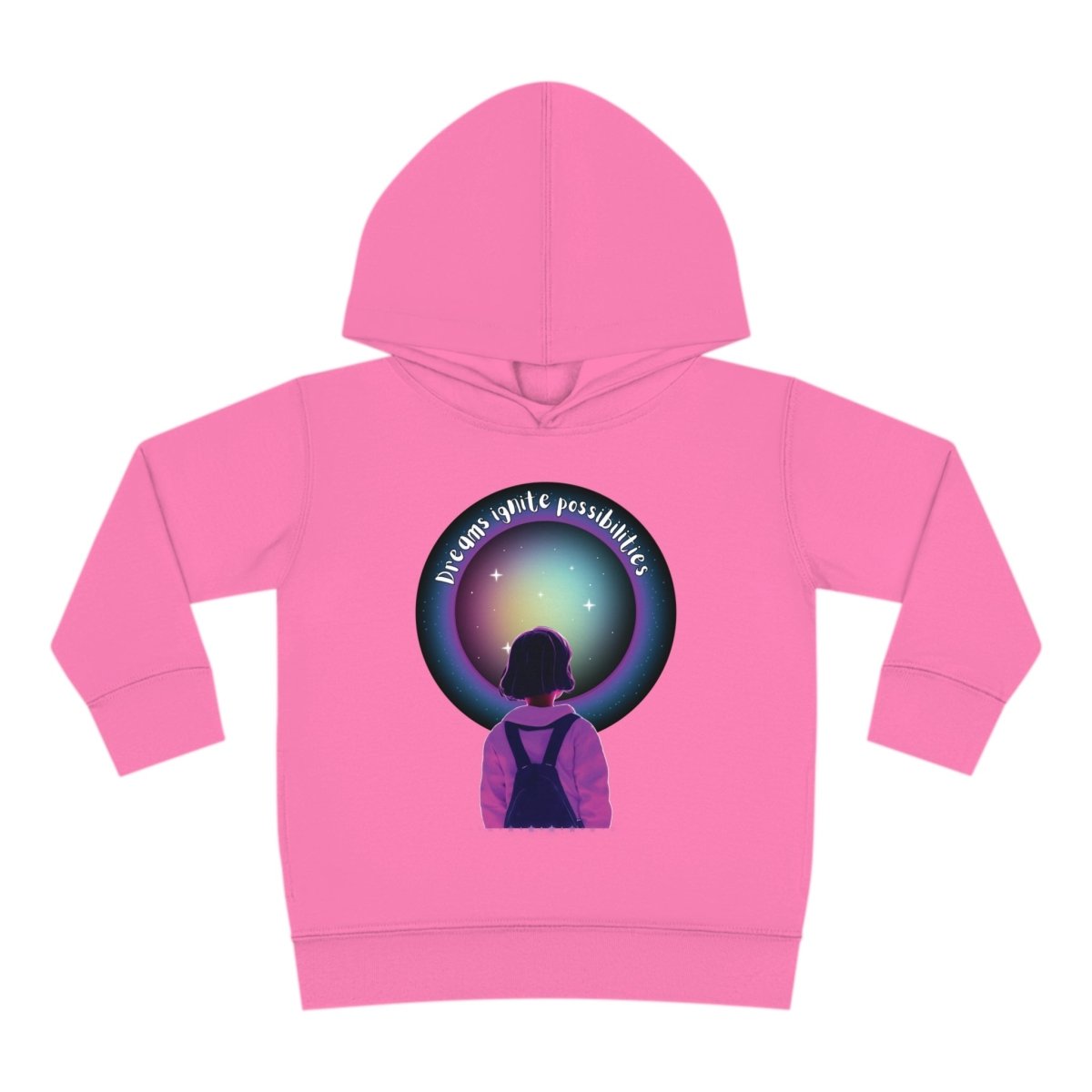 'Dream Big' Possibilities - Toddler Pullover Fleece Hoodie - MindLight Apparel - 'Dream Big' Possibilities - Toddler Pullover Fleece Hoodie - Raspberry - 2T -