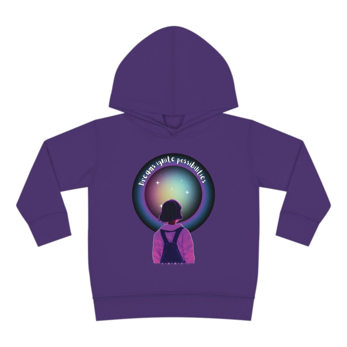 'Dream Big' Possibilities - Toddler Pullover Fleece Hoodie - MindLight Apparel - 'Dream Big' Possibilities - Toddler Pullover Fleece Hoodie - Purple - 2T -