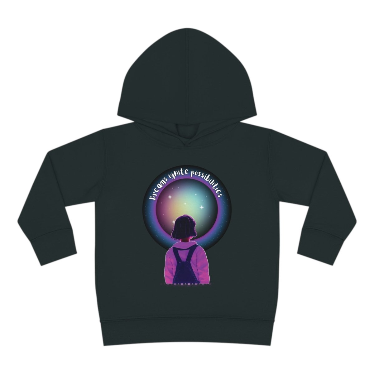 'Dream Big' Possibilities - Toddler Pullover Fleece Hoodie - MindLight Apparel - 'Dream Big' Possibilities - Toddler Pullover Fleece Hoodie - Vintage Smoke - 2T -