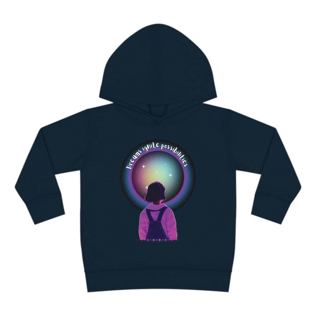 'Dream Big' Possibilities - Toddler Pullover Fleece Hoodie - MindLight Apparel - 'Dream Big' Possibilities - Toddler Pullover Fleece Hoodie - Navy - 2T -