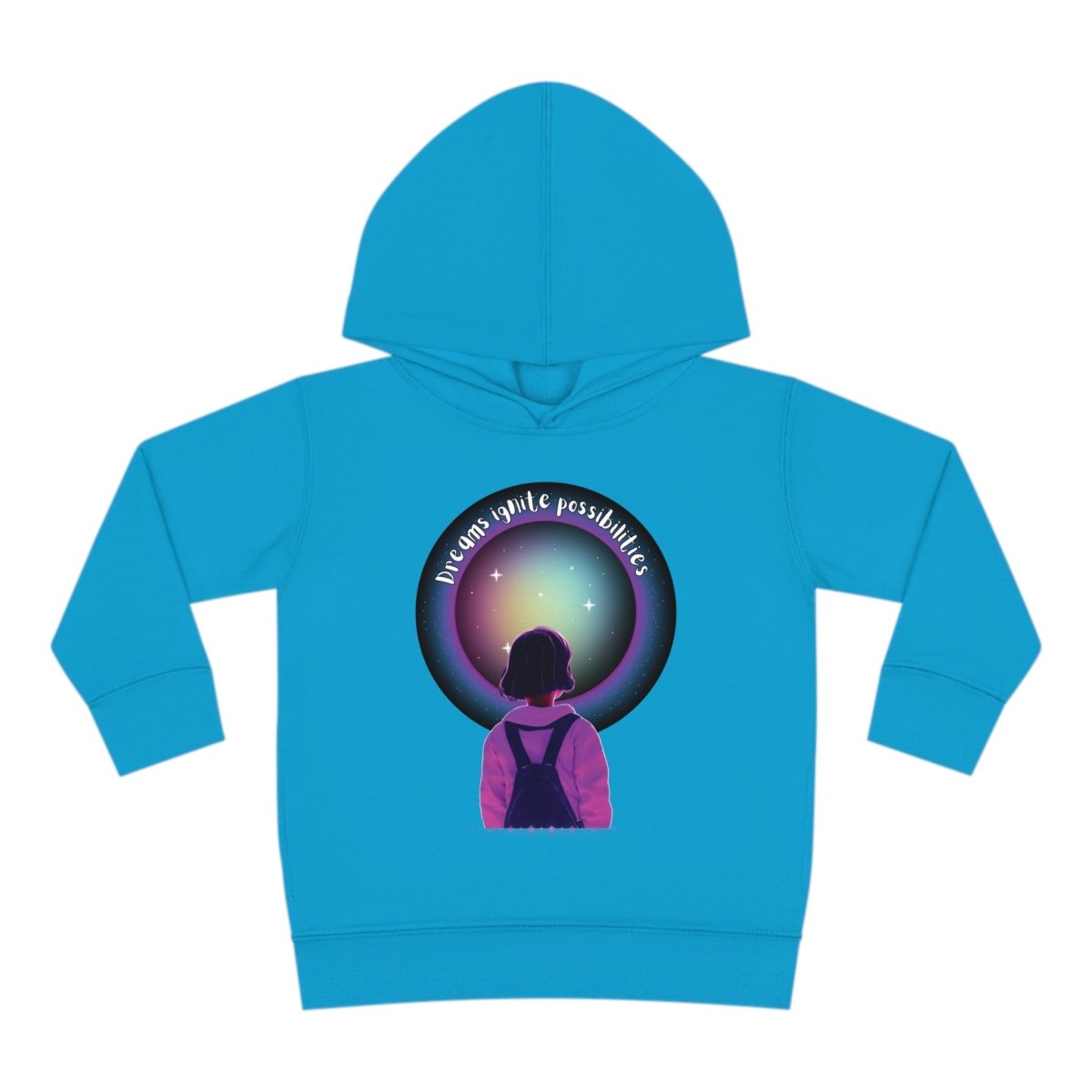 'Dream Big' Possibilities - Toddler Pullover Fleece Hoodie - MindLight Apparel - 'Dream Big' Possibilities - Toddler Pullover Fleece Hoodie - Turquoise - 2T -