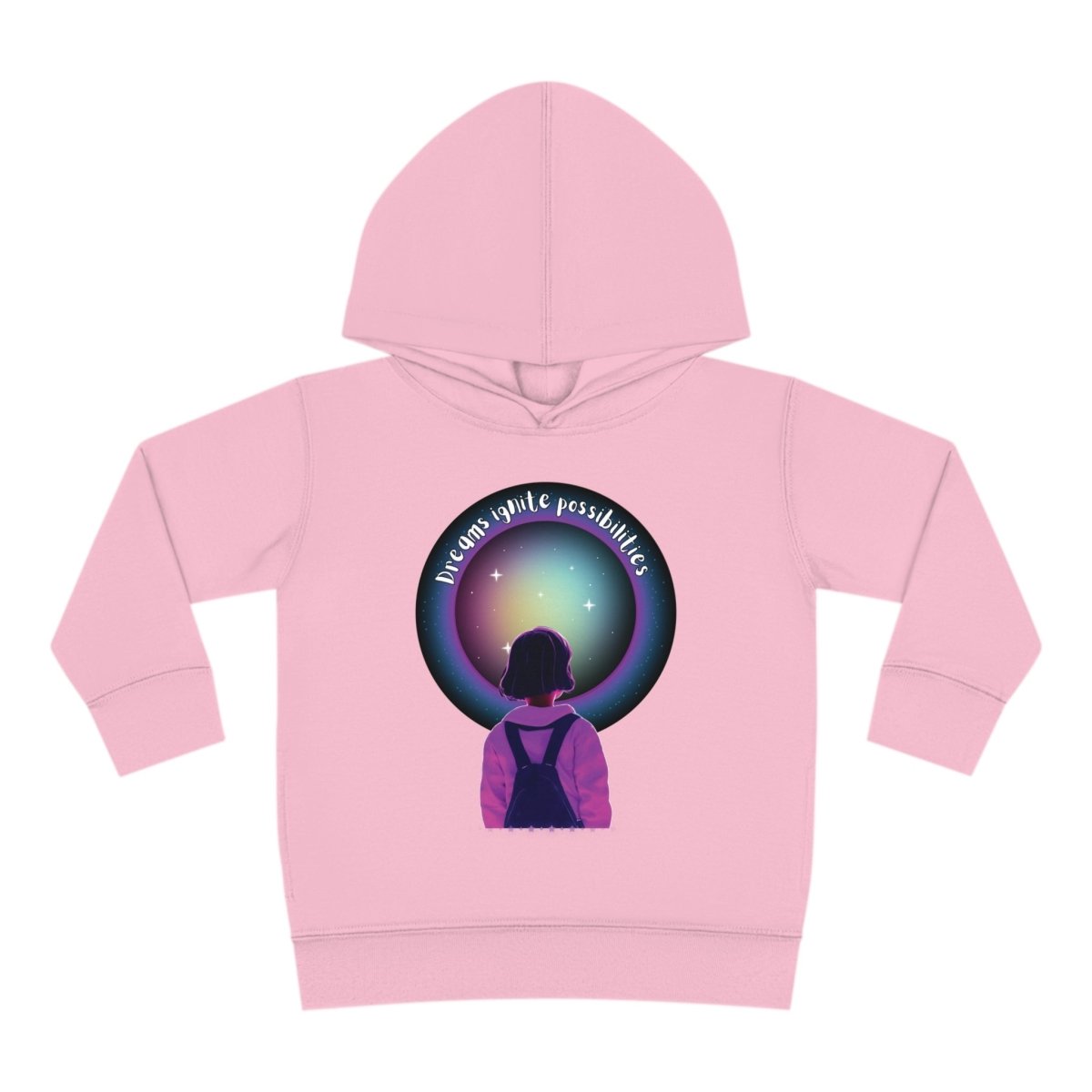 'Dream Big' Possibilities - Toddler Pullover Fleece Hoodie - MindLight Apparel - 'Dream Big' Possibilities - Toddler Pullover Fleece Hoodie - Pink - 2T -