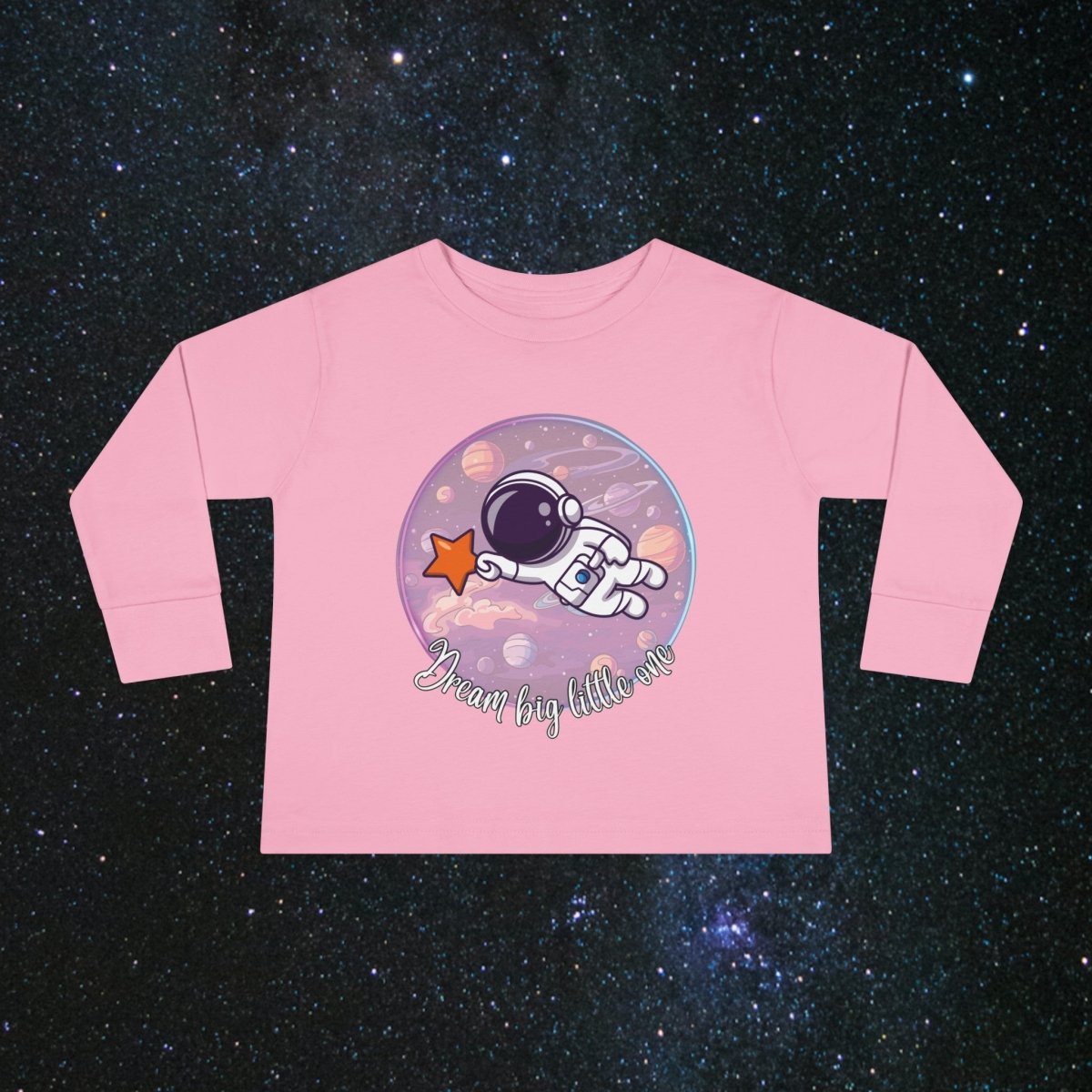 Dream Big Toddler Long Sleeve Tee - MindLight Apparel - Dream Big Toddler Long Sleeve Tee - Pink - 2T -