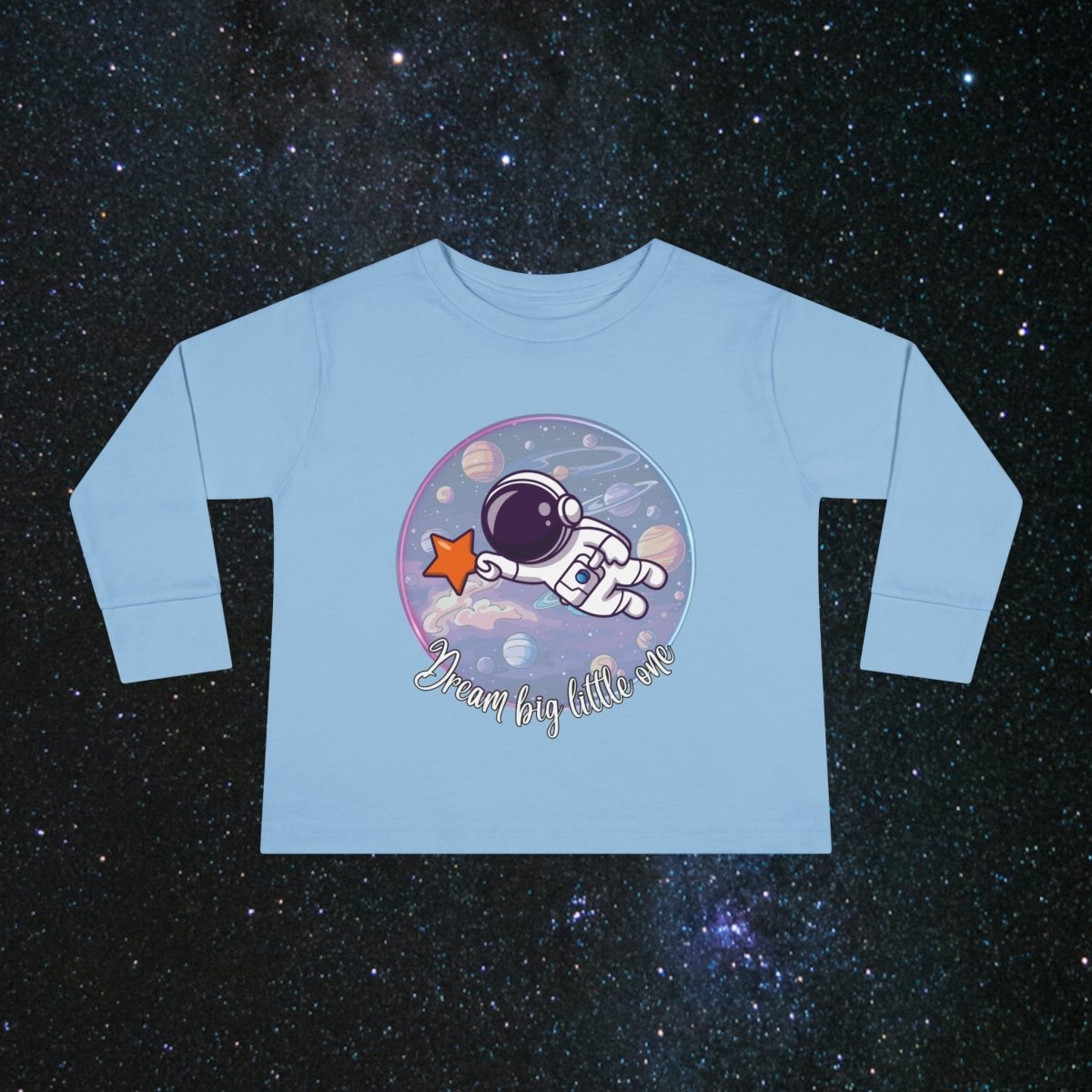 Dream Big Toddler Long Sleeve Tee - MindLight Apparel - Dream Big Toddler Long Sleeve Tee - Light Blue - 2T -