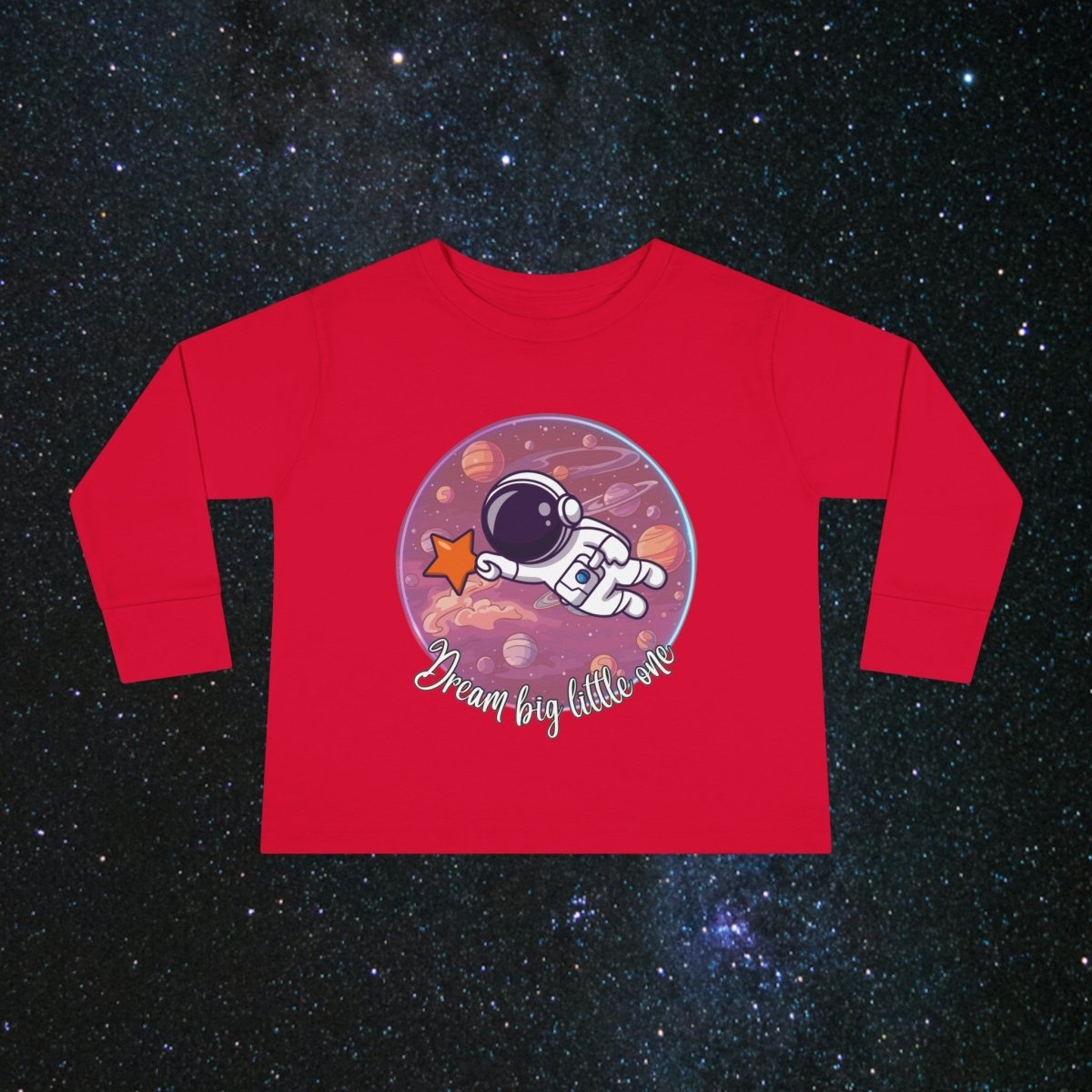 Dream Big Toddler Long Sleeve Tee - MindLight Apparel - Dream Big Toddler Long Sleeve Tee - Red - 2T -