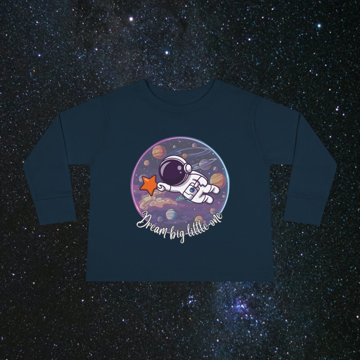Dream Big Toddler Long Sleeve Tee - MindLight Apparel - Dream Big Toddler Long Sleeve Tee - Navy - 2T -