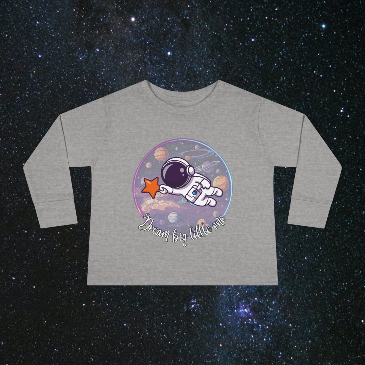 Dream Big Toddler Long Sleeve Tee - MindLight Apparel - Dream Big Toddler Long Sleeve Tee - Heather - 2T -