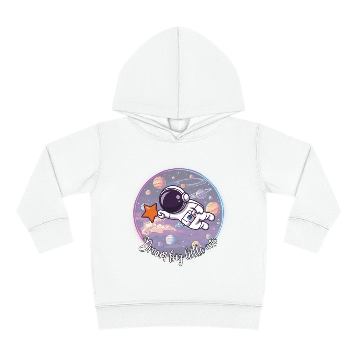Dream Big Toddler Pullover Fleece Hoodie - MindLight Apparel - Dream Big Toddler Pullover Fleece Hoodie - White - 2T -