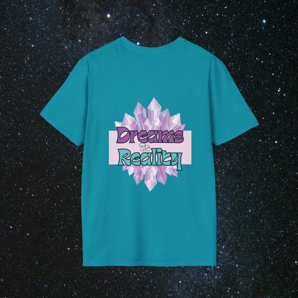 Dreams to Reality Women's Softstyle T-Shirt - MindLight Apparel - Dreams to Reality Women's Softstyle T-Shirt - Tropical Blue - S -