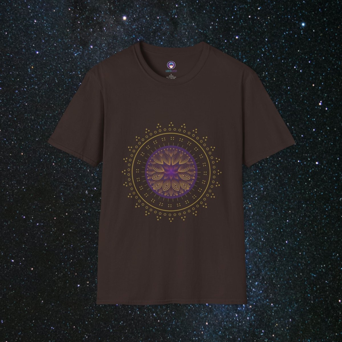 Ethereal Harmony Unisex Softstyle T - Shirt - MindLight Apparel - Ethereal Harmony Unisex Softstyle T - Shirt - Dark Chocolate - S -