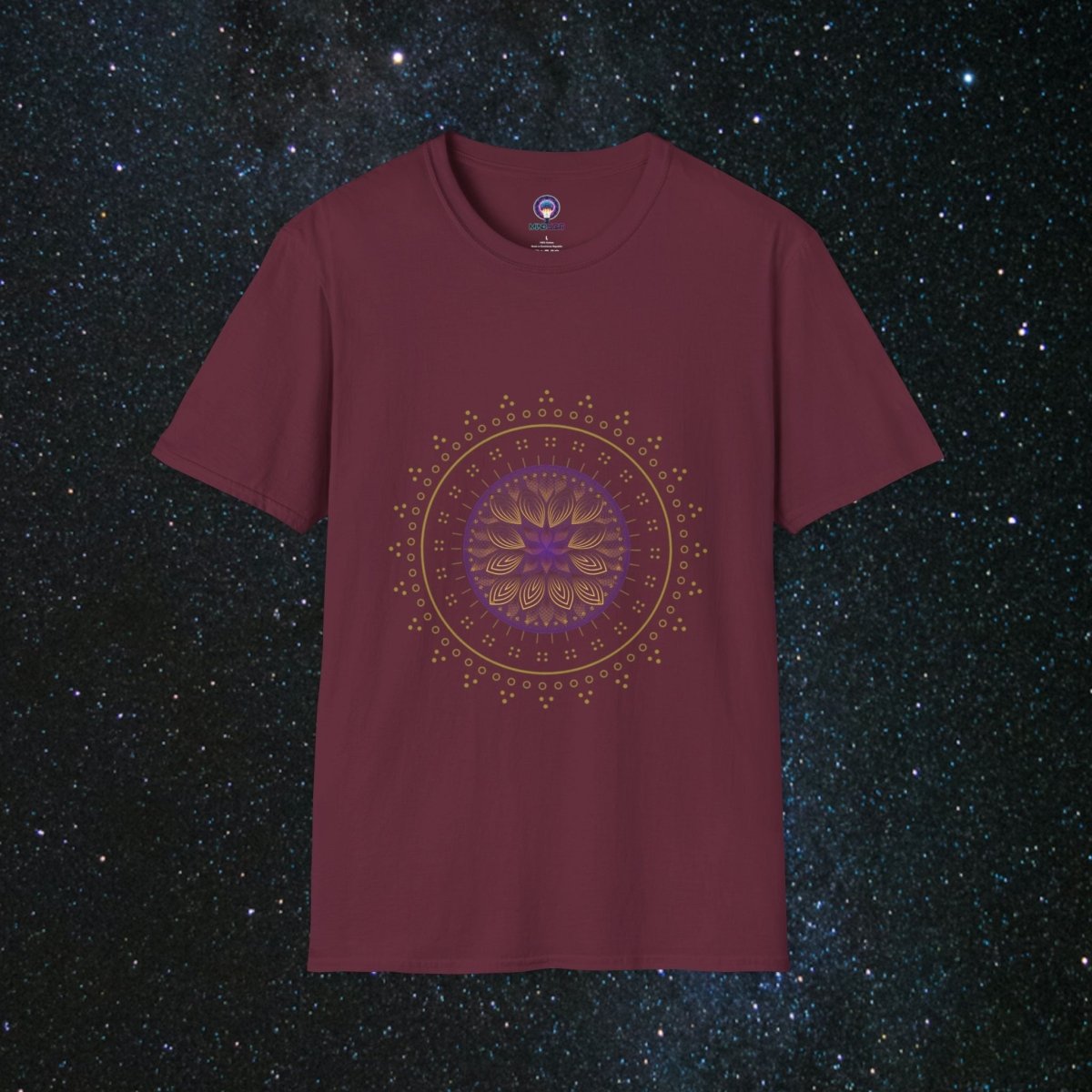 Ethereal Harmony Unisex Softstyle T - Shirt - MindLight Apparel - Ethereal Harmony Unisex Softstyle T - Shirt - Maroon - S -