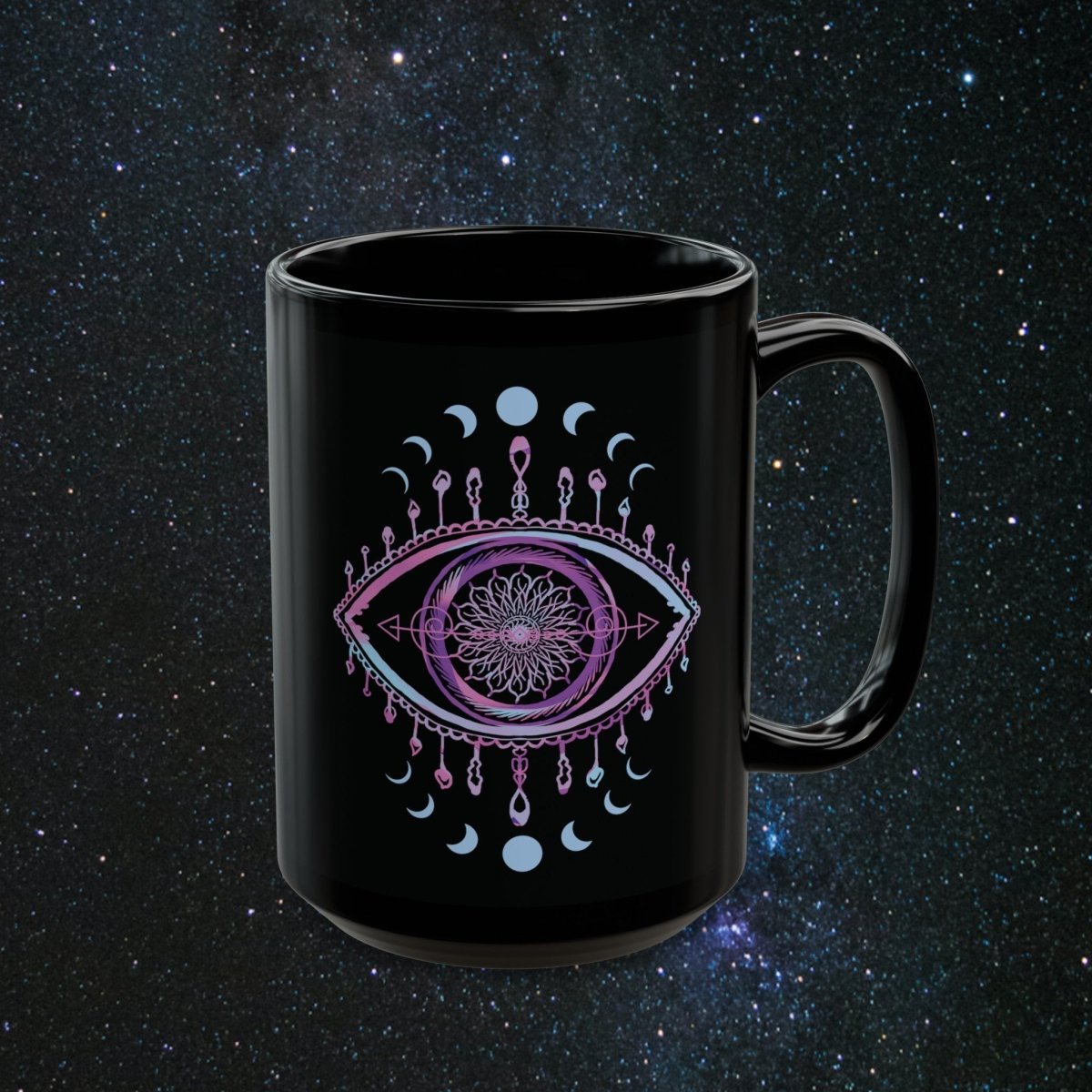 Eye Of The Beholder Black Mug - MindLight Apparel - Eye Of The Beholder Black Mug - 15oz -