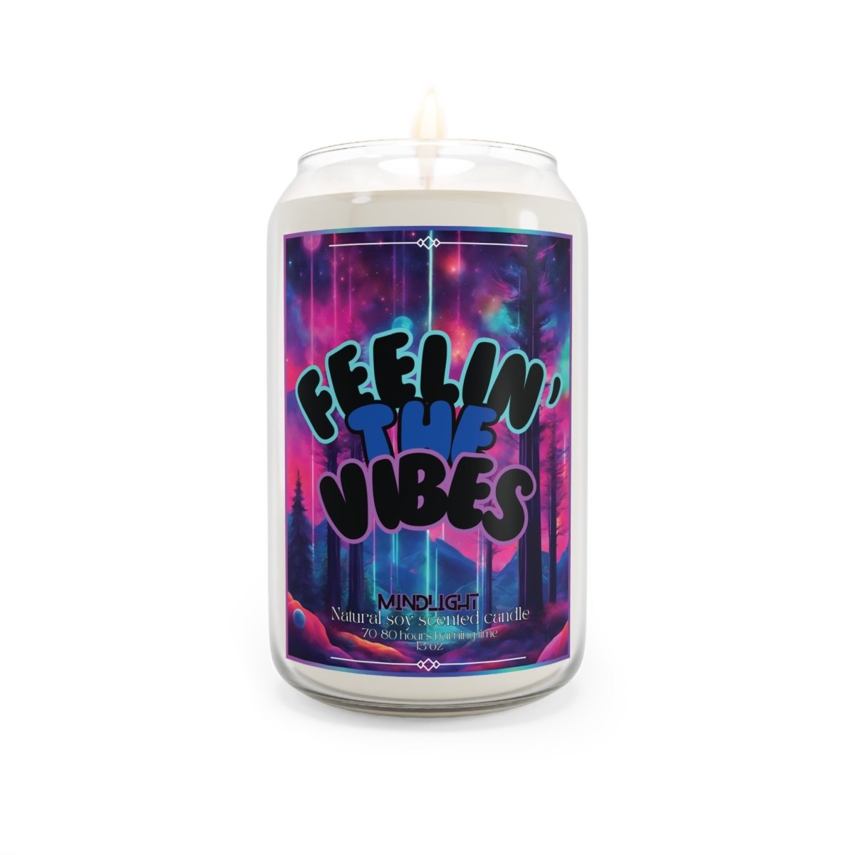 Feelin' The Vibes Candle, 13.75oz - MindLight Apparel - Feelin' The Vibes Candle, 13.75oz - Vanilla Bean - 13.75oz -