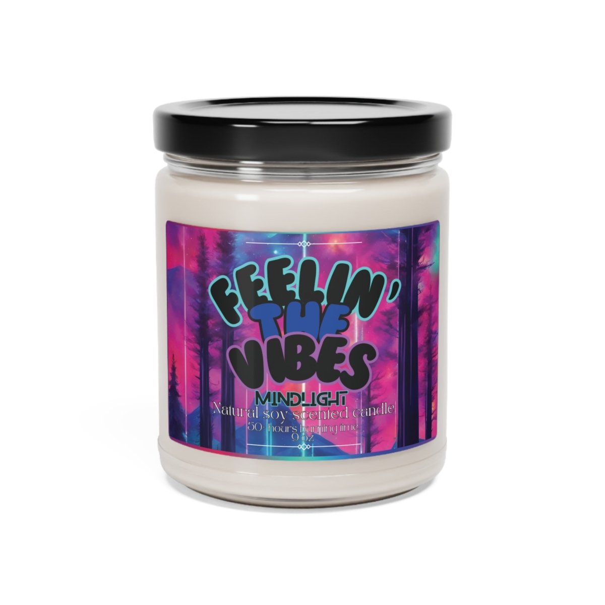 Feelin' The Vibes Soy Candle, 9oz - MindLight Apparel - Feelin' The Vibes Soy Candle, 9oz - Unscented - 9oz -