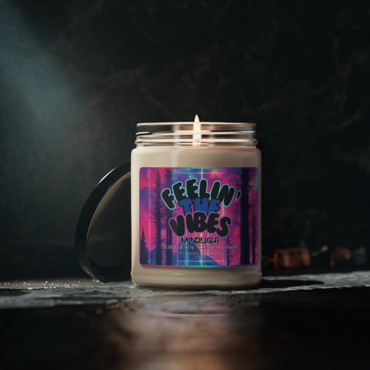 Feelin' The Vibes Soy Candle, 9oz - MindLight Apparel - Feelin' The Vibes Soy Candle, 9oz - Coconut Cream + Cardamom - 9oz -