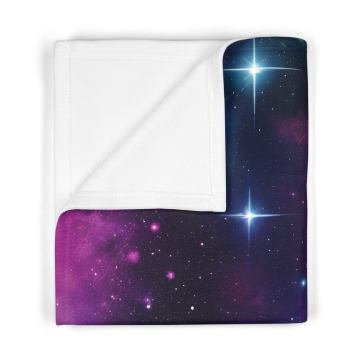 Galaxy Soft Fleece Baby Blanket - MindLight Apparel - Galaxy Soft Fleece Baby Blanket - 30" × 40" - White -
