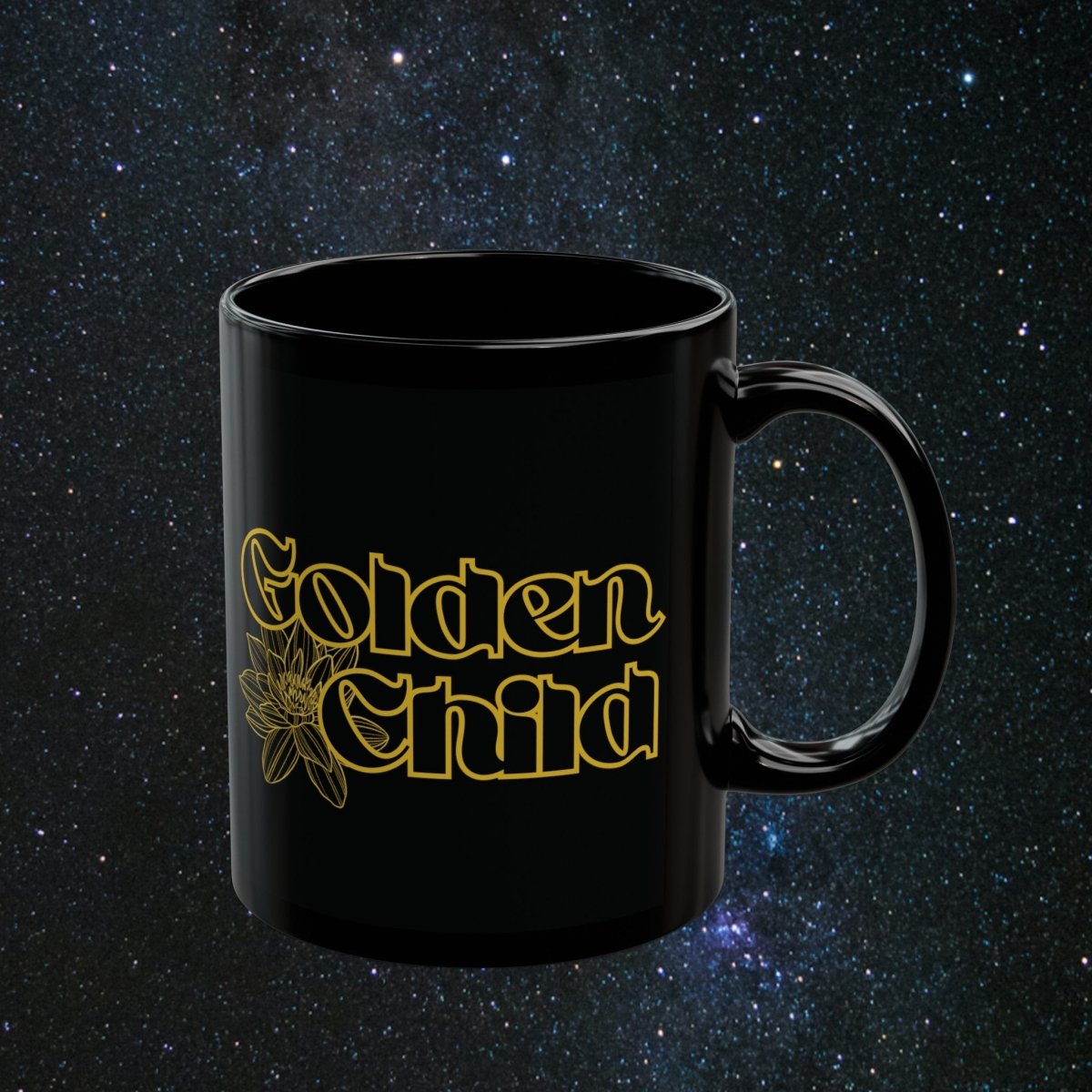 Golden Child Black Mug - MindLight Apparel - Golden Child Black Mug - 11oz -