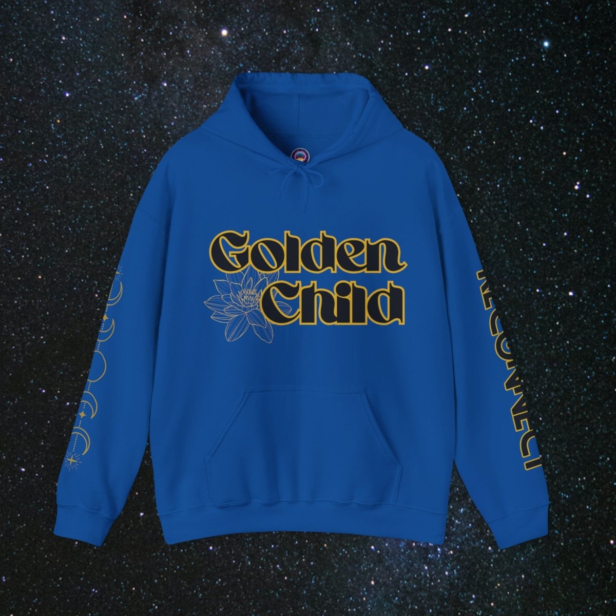 'Golden Child' Flower Unisex Hoodie - MindLight Apparel - 'Golden Child' Flower Unisex Hoodie - Royal - S -