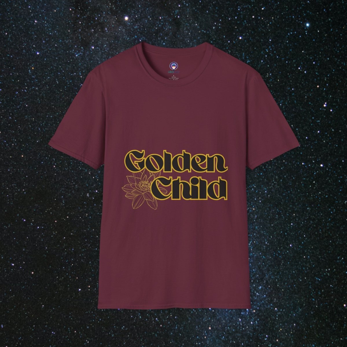 'Golden Child' Flower Unisex Softstyle T - Shirt - MindLight Apparel - 'Golden Child' Flower Unisex Softstyle T - Shirt - Maroon - S -