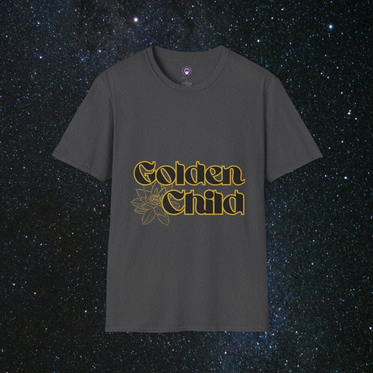 'Golden Child' Flower Unisex Softstyle T - Shirt - MindLight Apparel - 'Golden Child' Flower Unisex Softstyle T - Shirt - Dark Heather - XS -