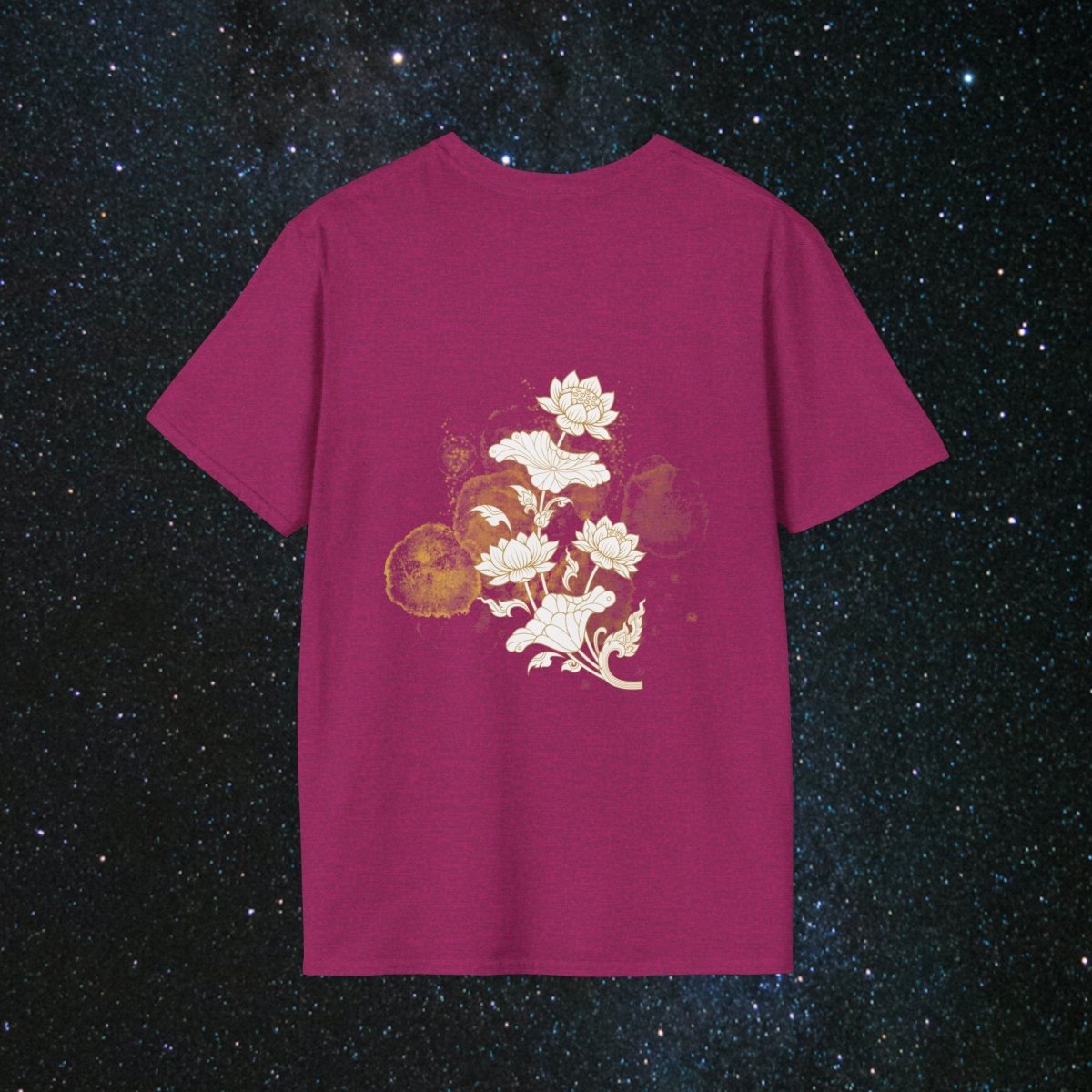 'Golden Child' Flower Unisex Softstyle T - Shirt - MindLight Apparel - 'Golden Child' Flower Unisex Softstyle T - Shirt - Maroon - S -