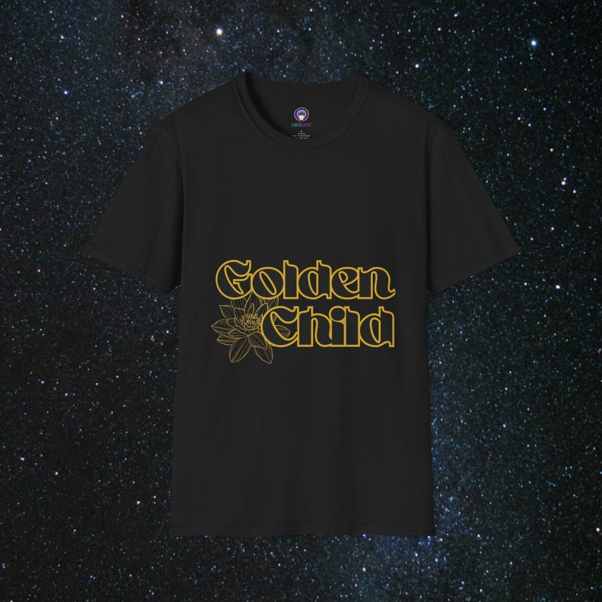 'Golden Child' Flower Unisex Softstyle T - Shirt - MindLight Apparel - 'Golden Child' Flower Unisex Softstyle T - Shirt - Black - XS -