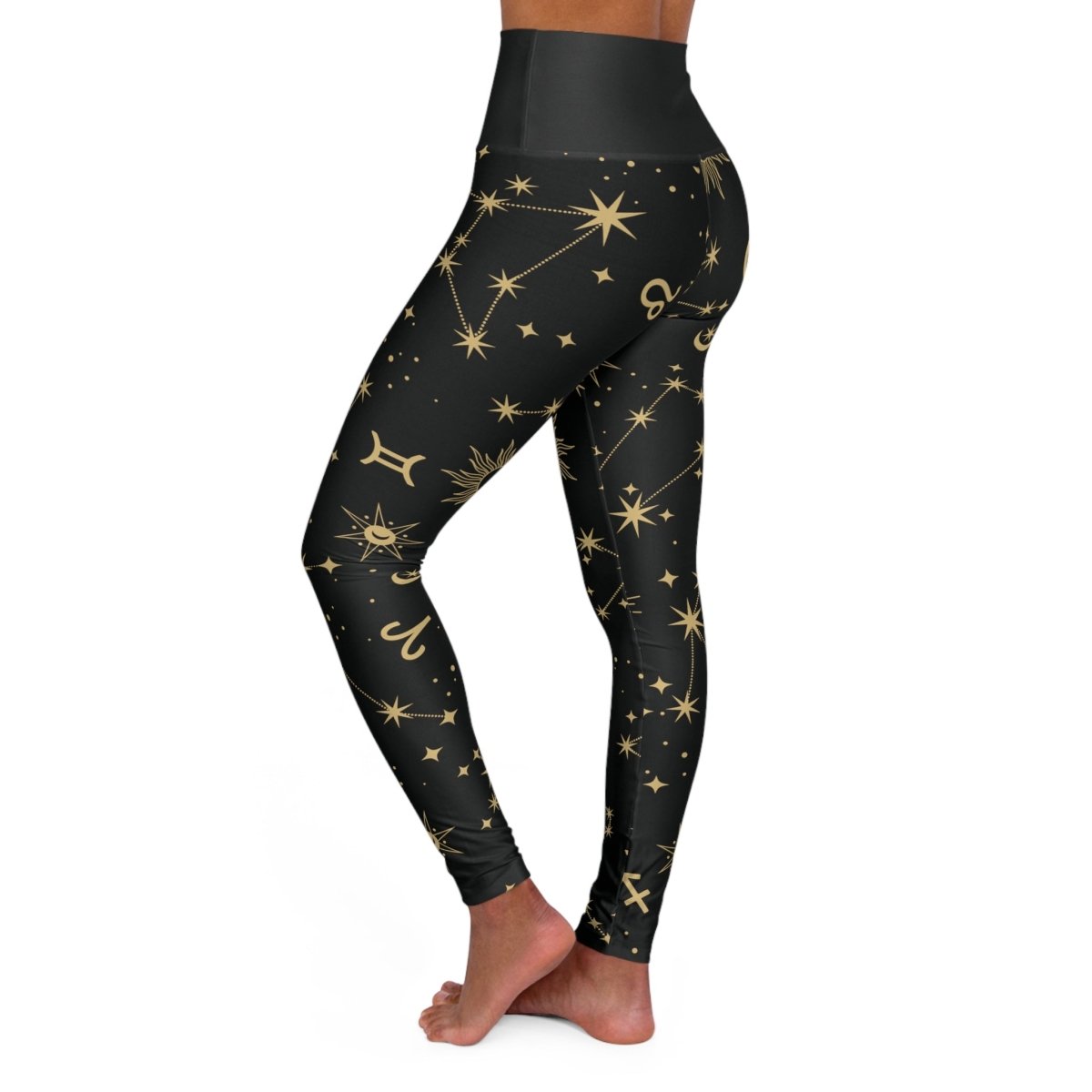 'Golden Zodiac' High Waisted Yoga Leggings - MindLight Apparel - 'Golden Zodiac' High Waisted Yoga Leggings - XS - -