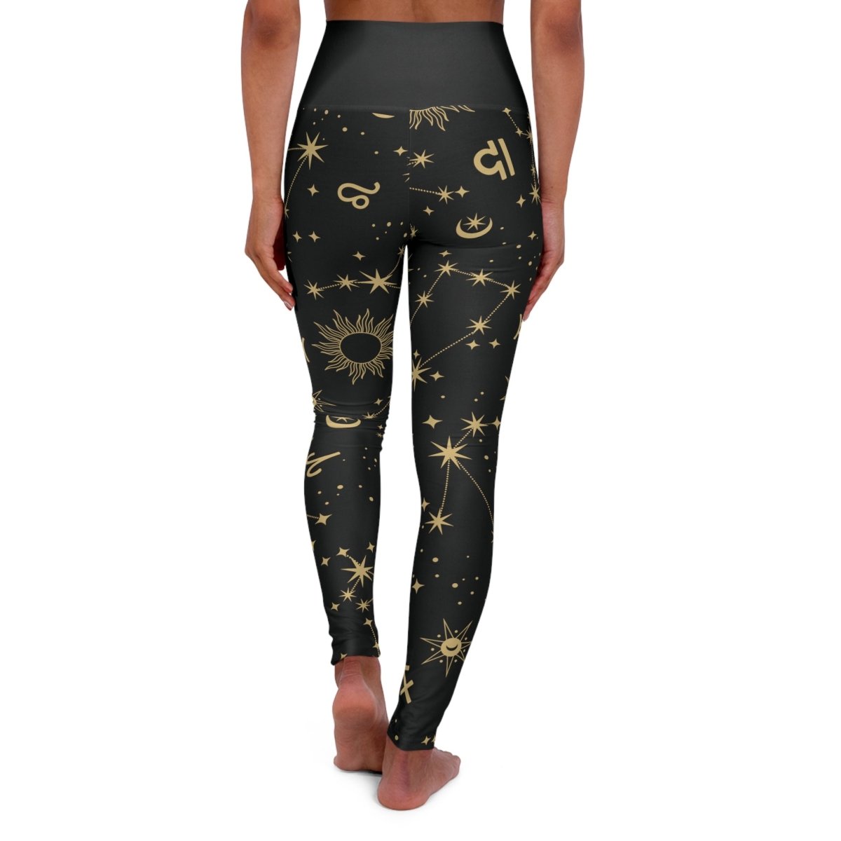 'Golden Zodiac' High Waisted Yoga Leggings - MindLight Apparel - 'Golden Zodiac' High Waisted Yoga Leggings - XS - -