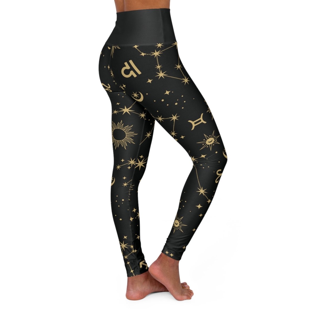 'Golden Zodiac' High Waisted Yoga Leggings - MindLight Apparel - 'Golden Zodiac' High Waisted Yoga Leggings - XS - -