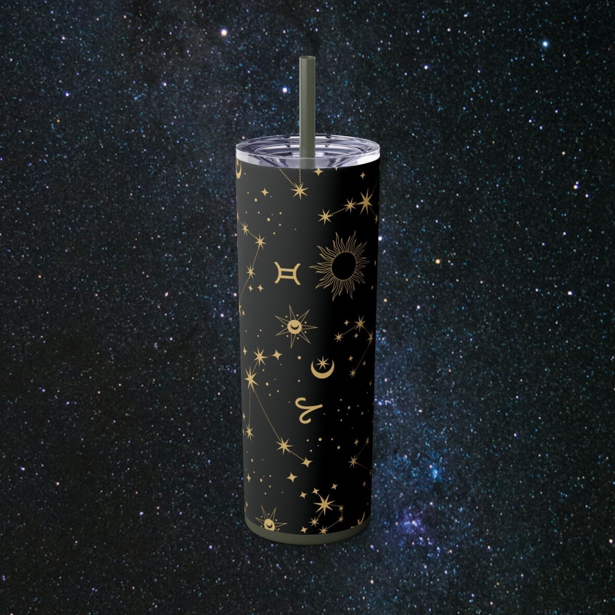 Golden Zodiac Tumbler - MindLight Apparel - Golden Zodiac Tumbler - Matte - Pine Needle -