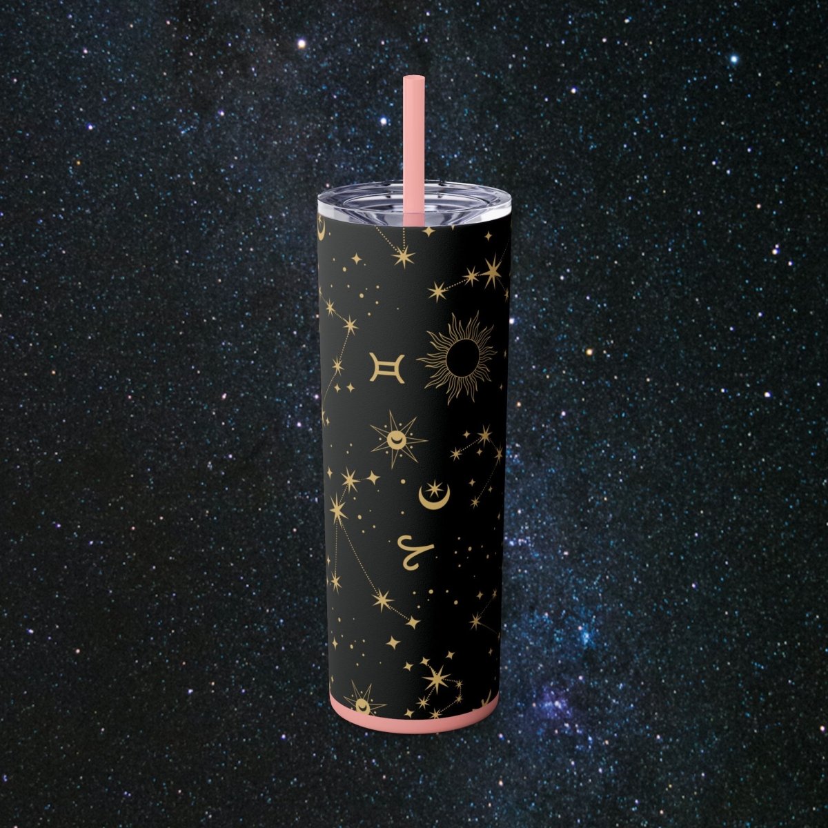 Golden Zodiac Tumbler - MindLight Apparel - Golden Zodiac Tumbler - Glossy - Carnation Pink -