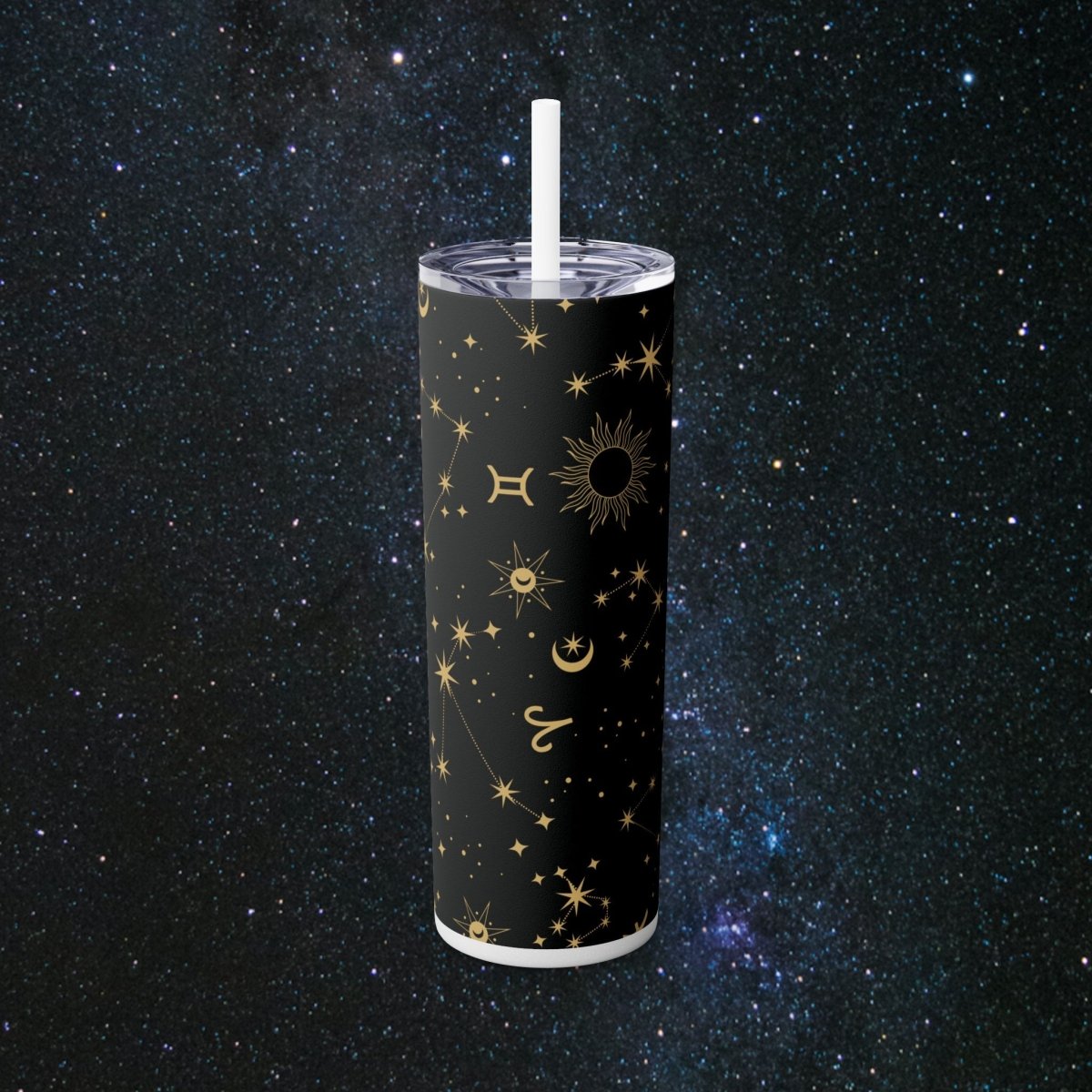 Golden Zodiac Tumbler - MindLight Apparel - Golden Zodiac Tumbler - Glossy - Glitter Moonrock -
