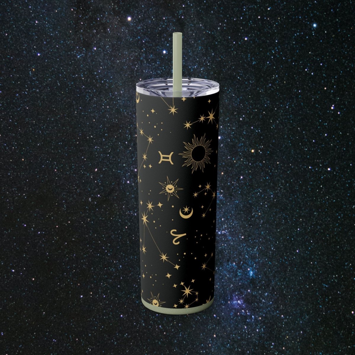 Golden Zodiac Tumbler - MindLight Apparel - Golden Zodiac Tumbler - Glossy - Glitter Seascape -