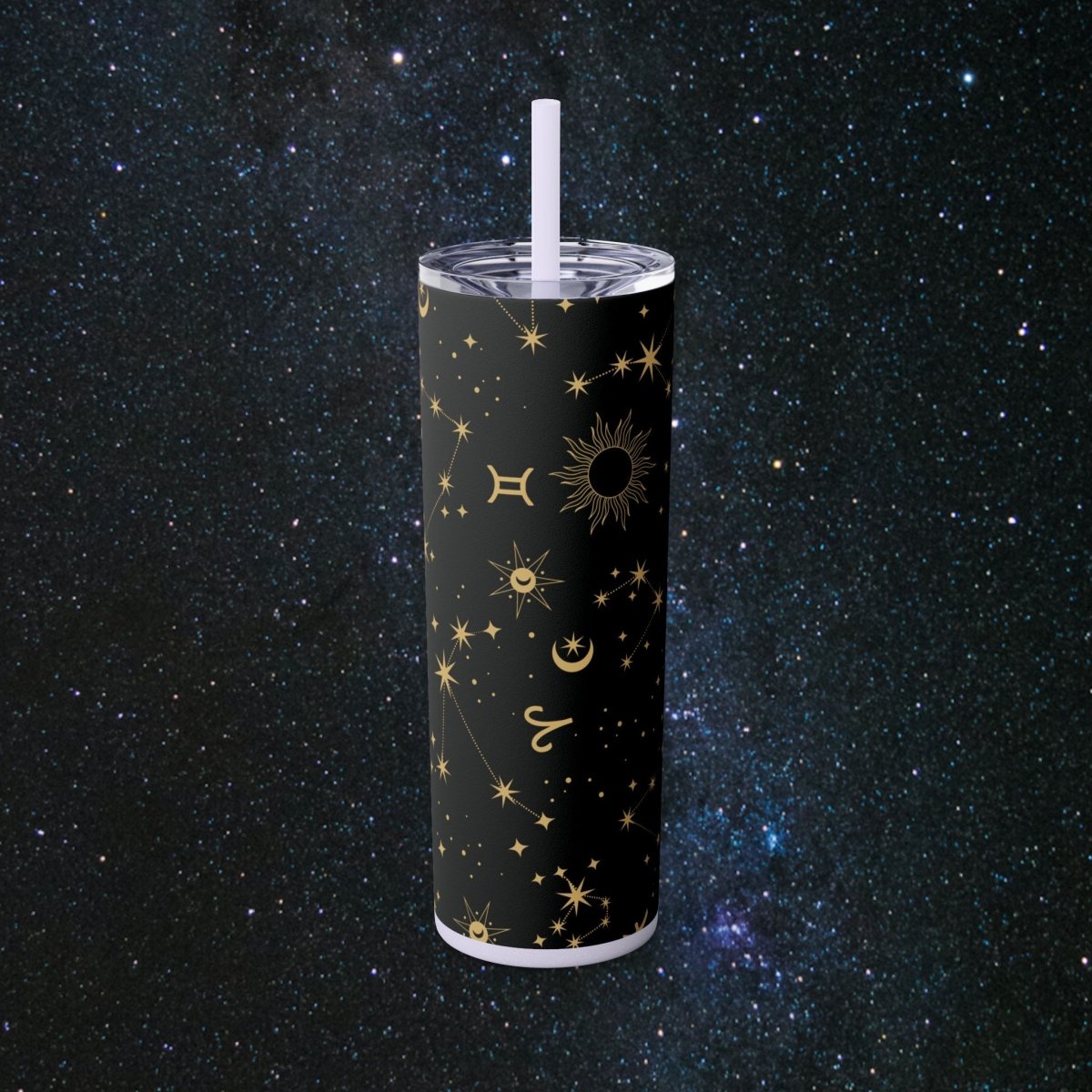 Golden Zodiac Tumbler - MindLight Apparel - Golden Zodiac Tumbler - Glossy - Glitter Lilac -