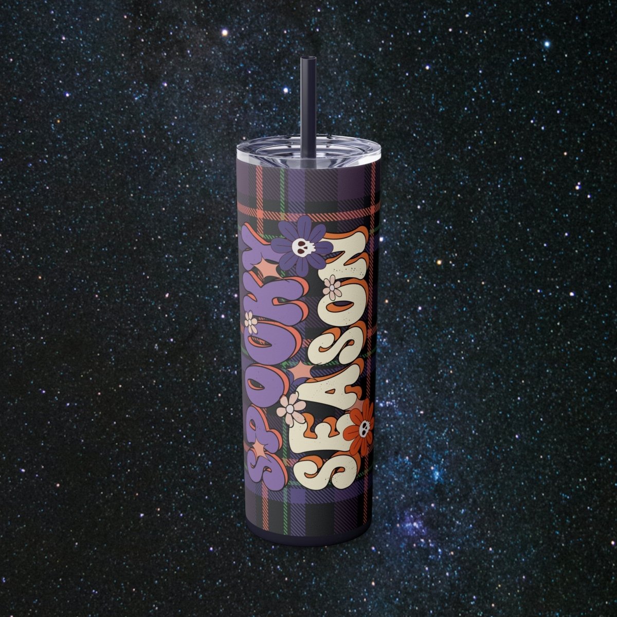 Hippie Spooky Season Glossy Tumbler - MindLight Apparel - Hippie Spooky Season Glossy Tumbler - Glossy - Midnight -