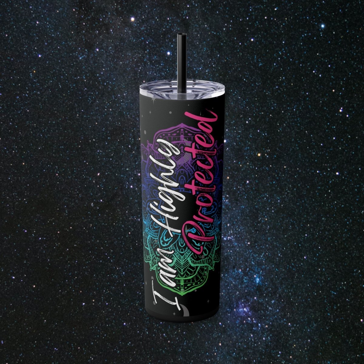 I Am Protected Glossy Tumbler - MindLight Apparel - I Am Protected Glossy Tumbler - Matte - Black -