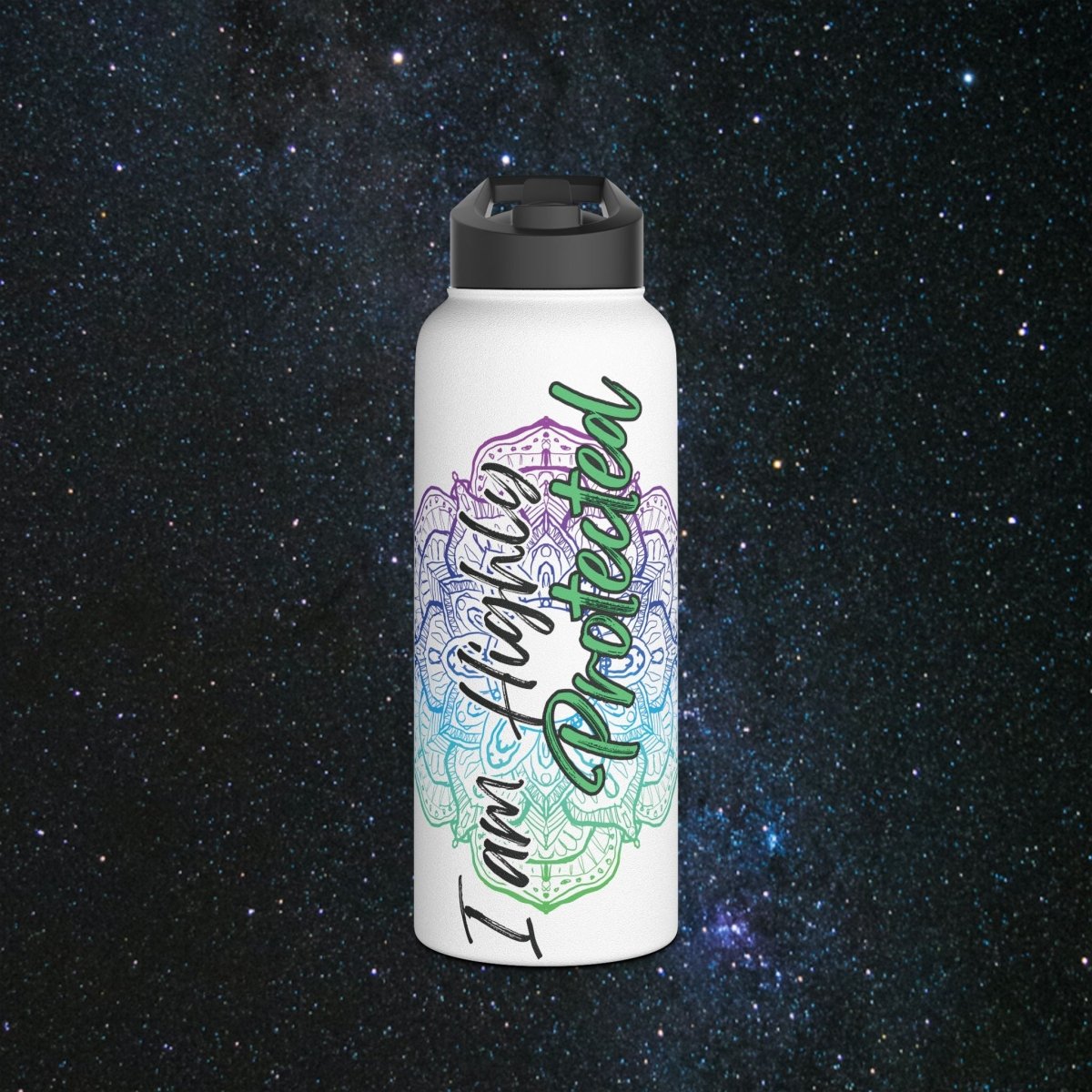 I Am Protected Stainless Steel Water Bottle - MindLight Apparel - I Am Protected Stainless Steel Water Bottle - 32oz - White -