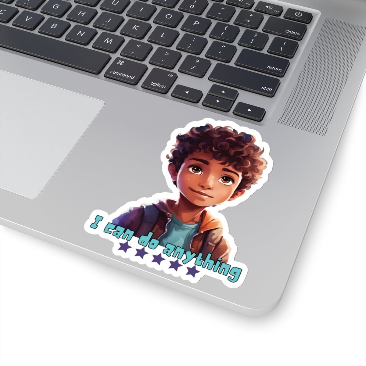 I Can Do Anything Boy Kids Stickers - MindLight Apparel - I Can Do Anything Boy Kids Stickers - 6" × 6" - White -