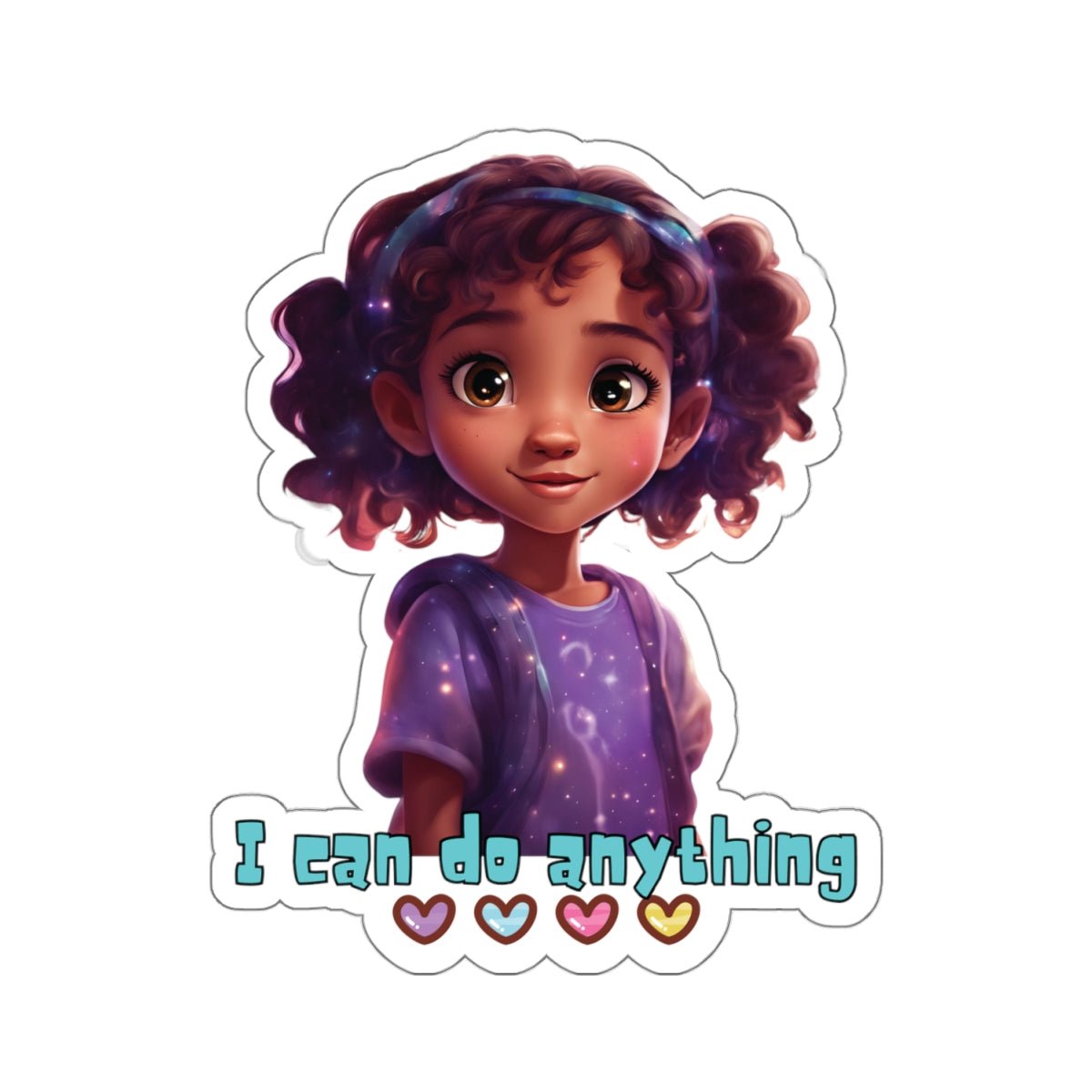 I Can Do Anything Kids Stickers - MindLight Apparel - I Can Do Anything Kids Stickers - 4" × 4" - White -