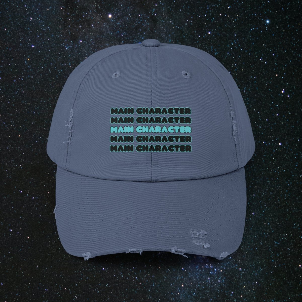Main Character Unisex Distressed Cap - MindLight Apparel - Main Character Unisex Distressed Cap - Scotland Blue - One size -