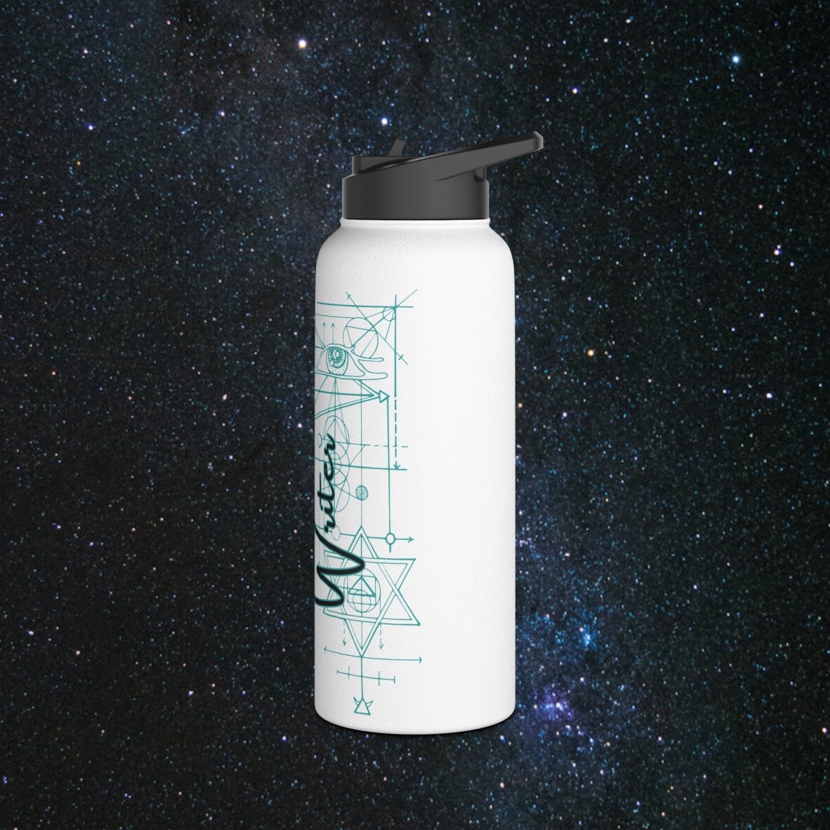 Main Character - Writer Stainless Steel Water Bottle - MindLight Apparel - Main Character - Writer Stainless Steel Water Bottle - 18oz - White -
