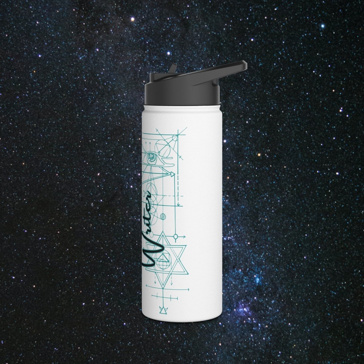 Main Character - Writer Stainless Steel Water Bottle - MindLight Apparel - Main Character - Writer Stainless Steel Water Bottle - 18oz - White -
