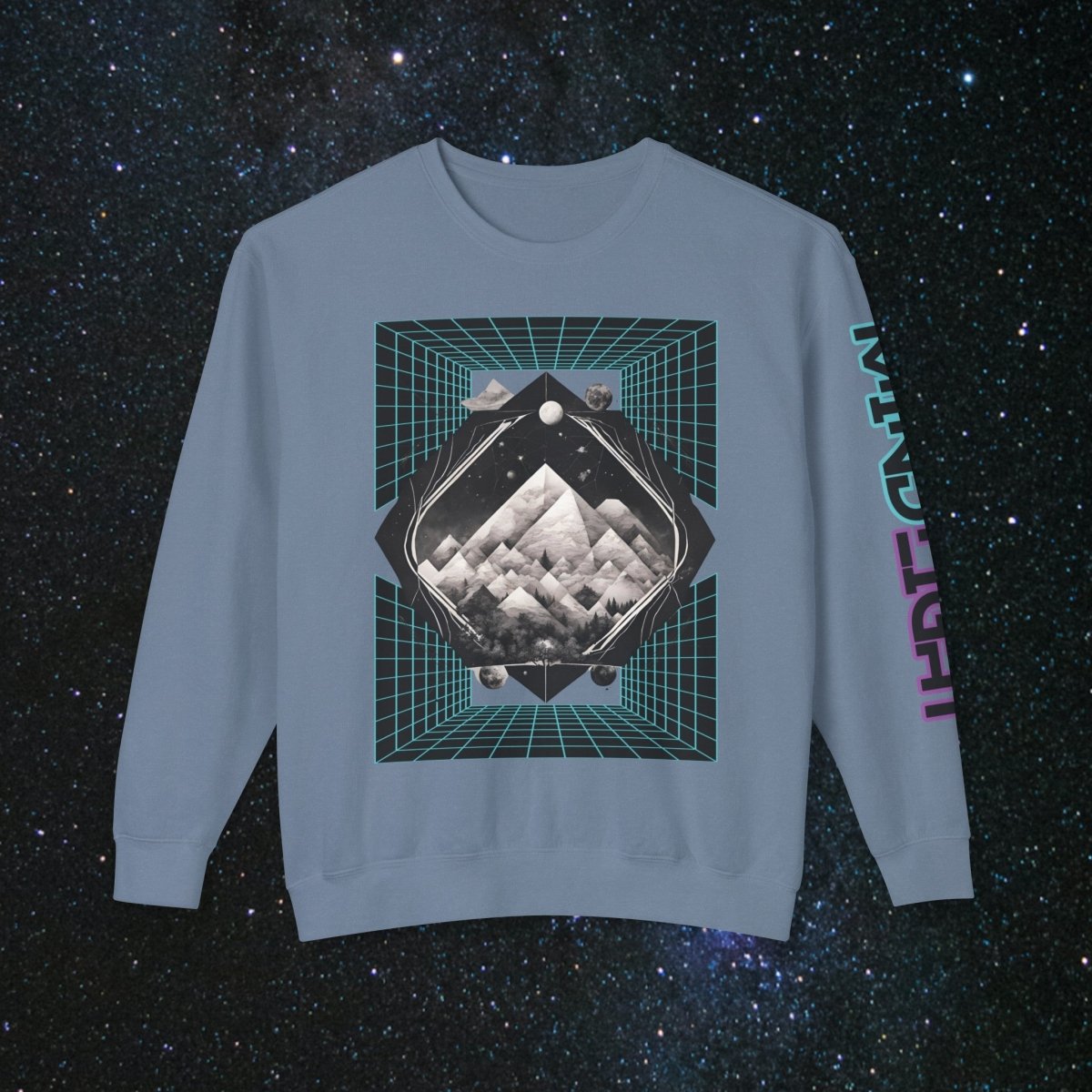 'Mainframe Break' Unisex Long Sleeve Tee - MindLight Apparel - 'Mainframe Break' Unisex Long Sleeve Tee - Blue Jean - S -